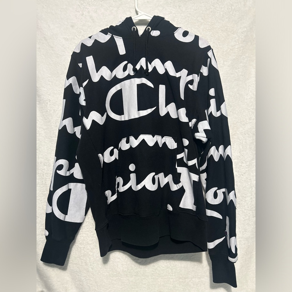 Vintage Champion Reverse Weave Graphic Pullover Hoodie